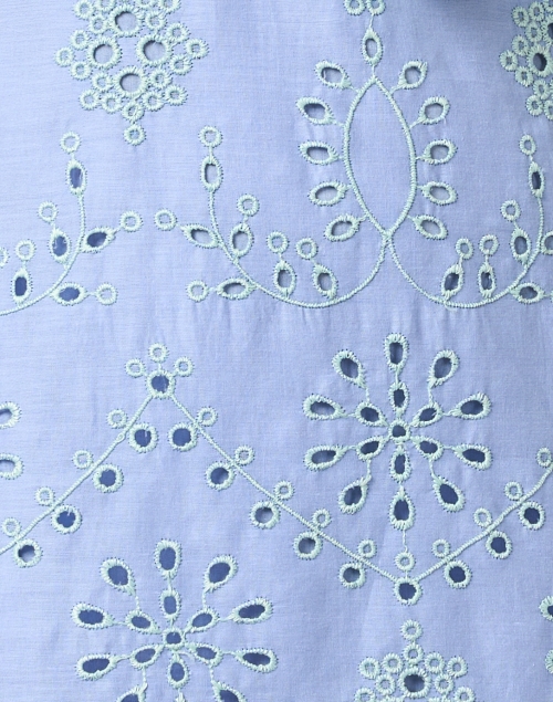 Fabric image - Sail to Sable - Blue and Green Eyelet Cotton Dress