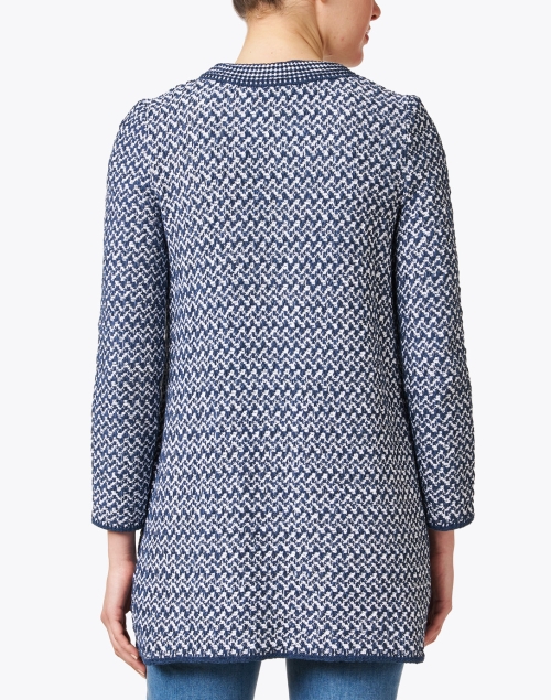Back image - Amina Rubinacci - Marsiglia Blue and White Cotton Jacket