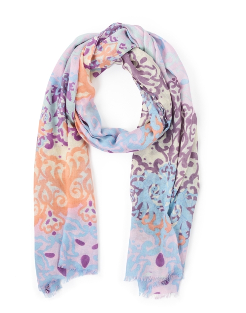 Product image - Kinross - Purple Multi Print Silk Cashmere Scarf