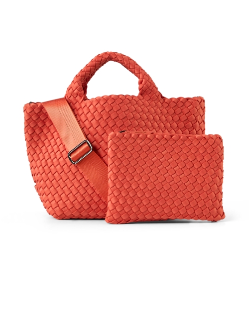 Back image - Naghedi - St. Barths Small Orange Woven Handbag