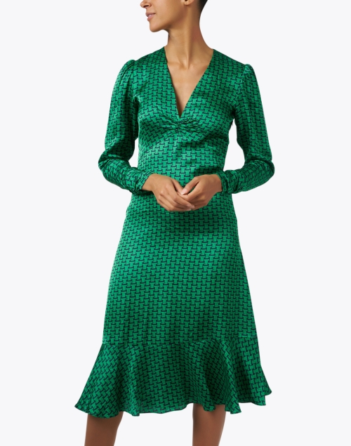 Front image - Tara Jarmon - Reine Green Print Dress