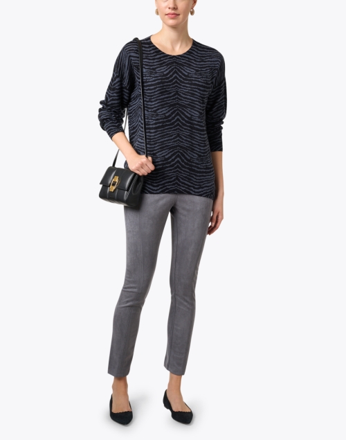 Blue and Black Zebra Wool Cashmere Sweater