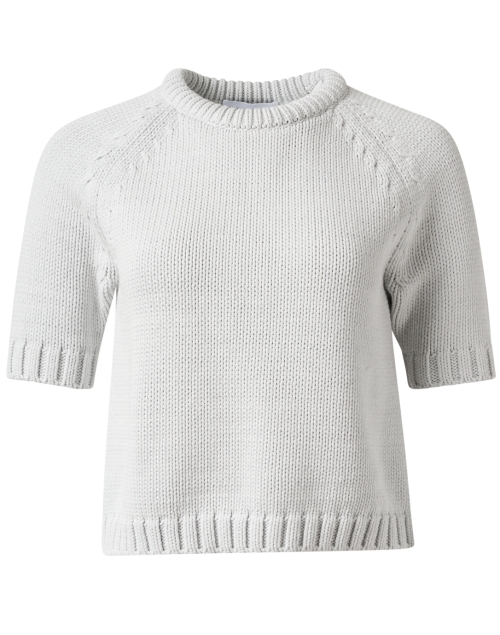 Product image - White + Warren - Grey Cotton Short Sleeve Sweater