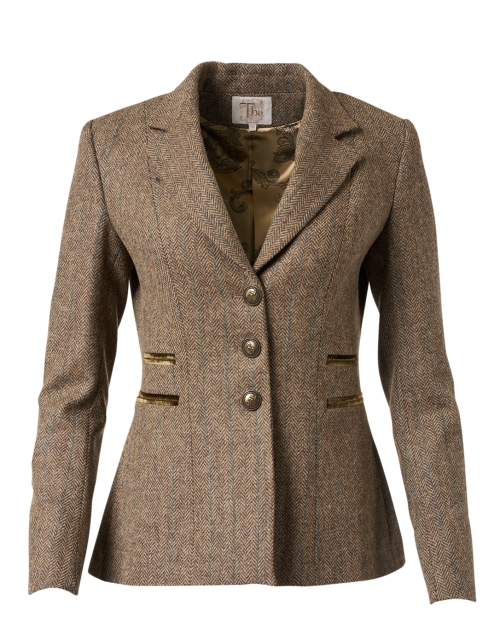 Product image - T.ba - Mariane Brown Herringbone Wool Jacket