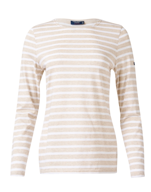 Product image - Saint James - Minquidame Beige and White Striped Cotton Top