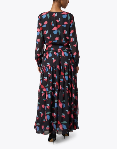 Back image - Emporio Armani - Black Multi Print Chiffon Dress