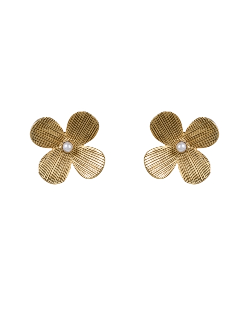 Oscar de la Renta Gold Hydrangea Post Earrings