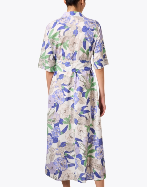 Back image - WHY CI - Iris White and Purple Floral Cotton Dress