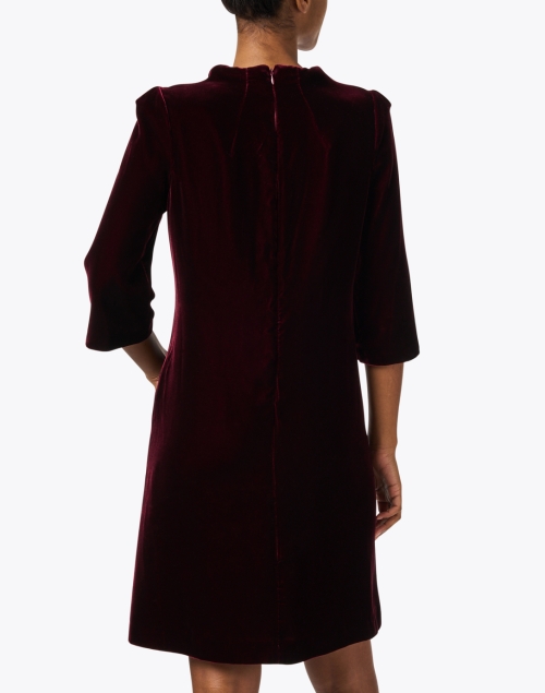 Back image - Jane - Oracle Burgundy Velvet Keyhole Dress