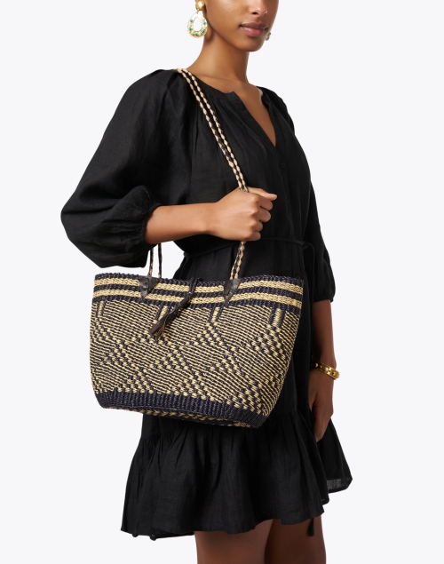 Carlos Natural Geometric Woven Bag