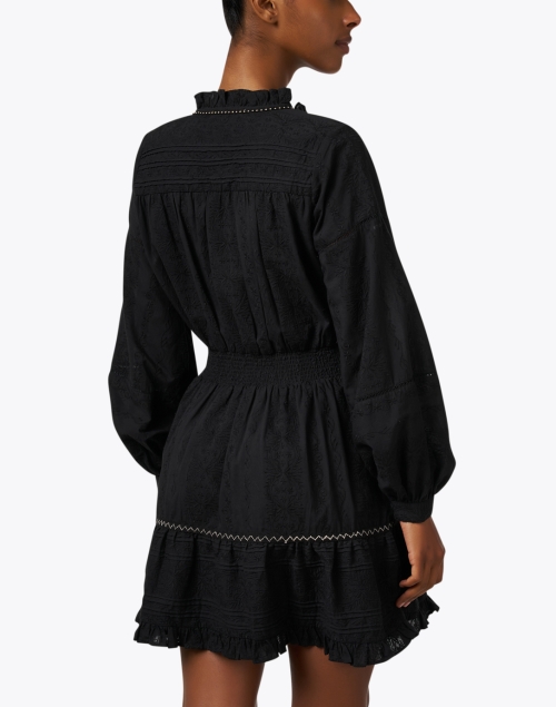 Back image - Figue - Rayne Black Embroidered Cotton Dress