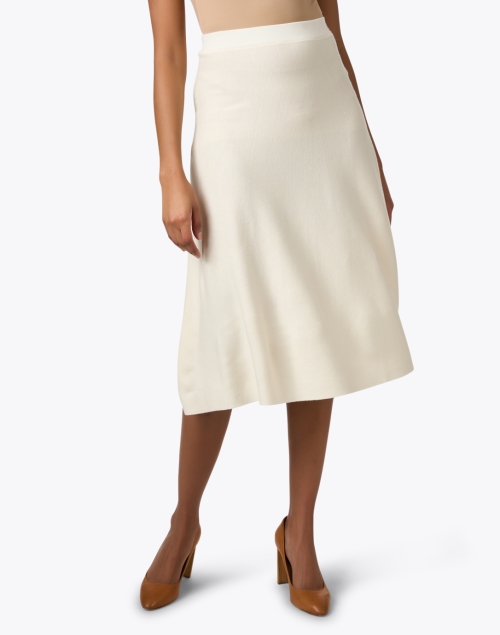 Front image - Allude - Ivory Wool Midi Skirt