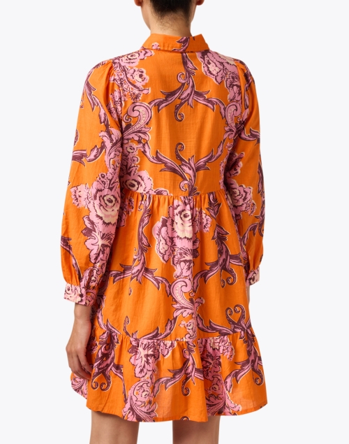 Back image - Ro's Garden - Romy Orange Print Cotton Dress