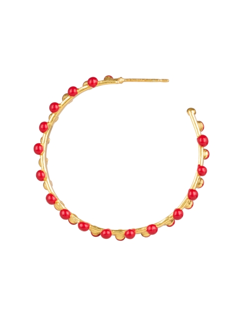 Back image - Sylvia Toledano - Red and Gold Enamel Hoop Earrings