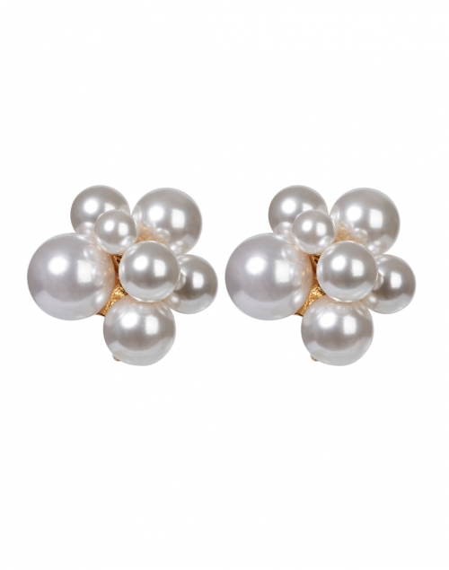 Kenneth Jay Lane - Pearl and Gold Cluster Clip-On Earrings