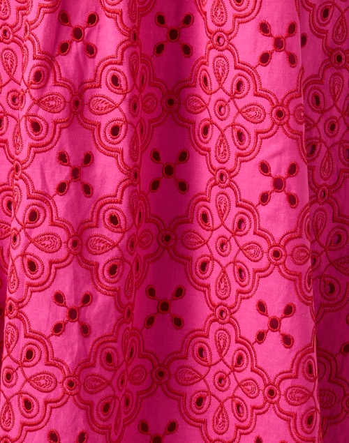 Fabric image - Shoshanna - Deco Raspberry Red Eyelet Dress
