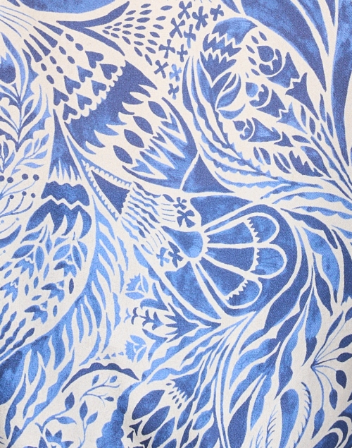 Fabric image - Momoni - Anouk Blue Print Silk Blouse