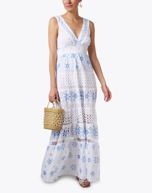 Appia White Embroidered Cotton Dress