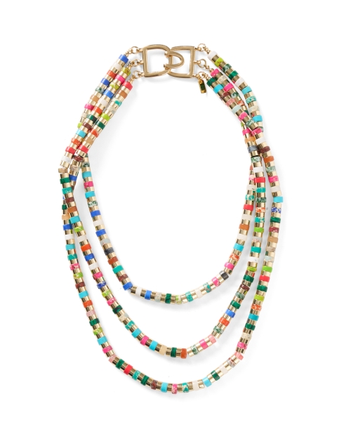 Product image - Kenneth Jay Lane - Three Strand Gold Multicolor Necklace