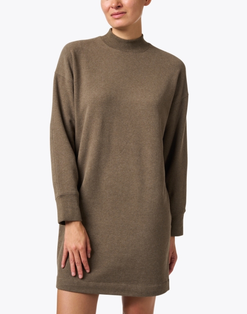 Front image - Vince - Olive Green Cotton Jersey Dress
