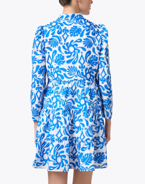 Back image - Sail to Sable - Blue Splash Print Tiered Dress