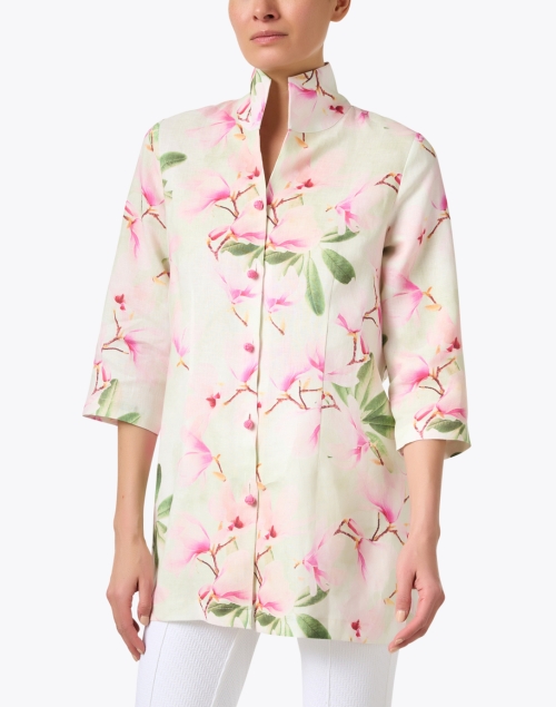 Front image - Connie Roberson - Rita Floral Print Linen Jacket