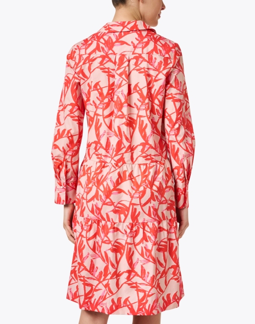 Back image - Marc Cain - Pink and Red Print Cotton Dress