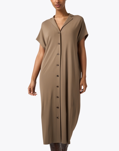 Front image - Lafayette 148 New York - Taupe Shirt Dress