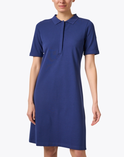 Front image - Saint James - Sheryl Navy Cotton Polo Dress