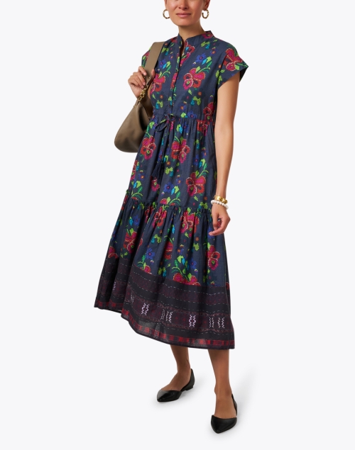 Look image - Ro's Garden - Mumi Navy Multi Floral Print Cotton Dress