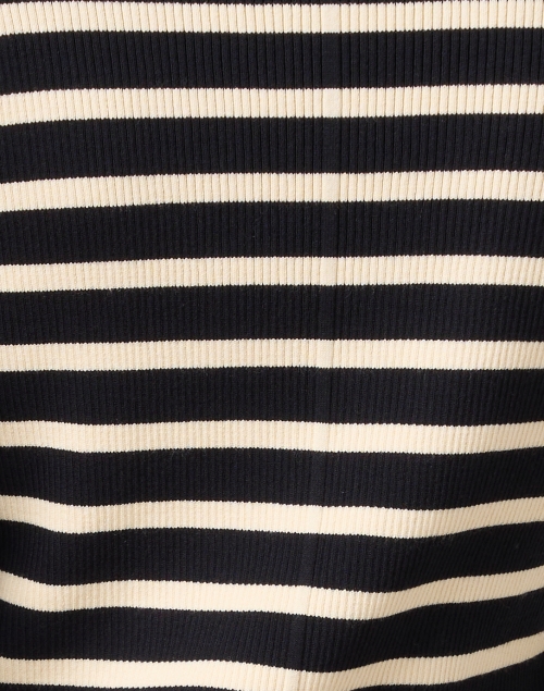Fabric image - Lafayette 148 New York - Navy Striped Ribbed Sweater