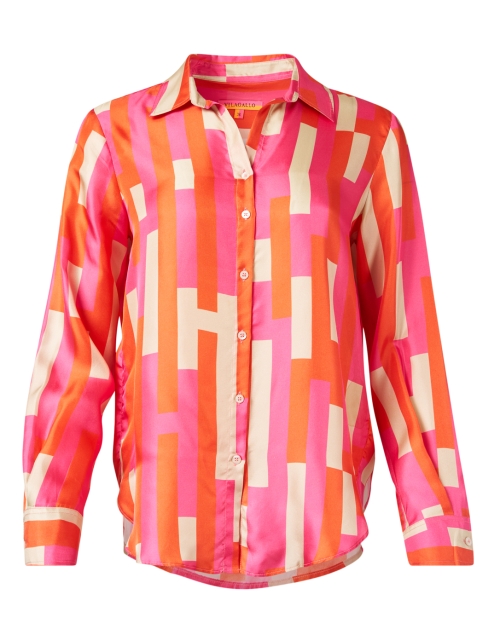 Product image - Vilagallo - Gaby Pink Multi Print Silk Shirt