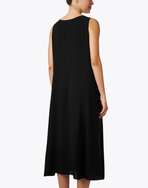 Back image - Eileen Fisher - Black Silk Georgette Dress