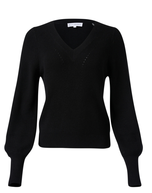 Product image - White + Warren - Black Cotton Silk Sweater