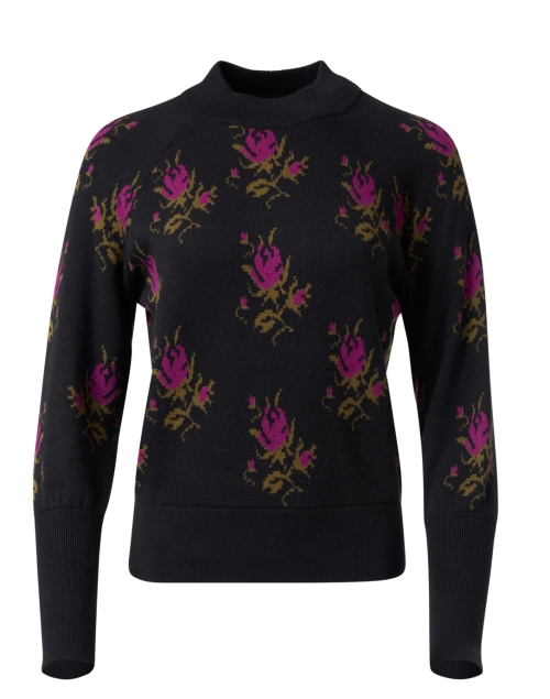 Product image - Kinross - Black Multi Floral Cotton Sweater