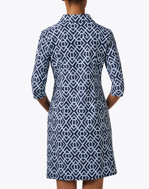 Back image - Jude Connally - Susana Navy and Blue Print Dress