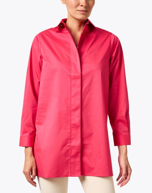 Front image - Hinson Wu - Valentina Pink Stretch Cotton Shirt