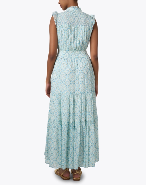 Back image - Sail to Sable - Turquoise Print Maxi Dress