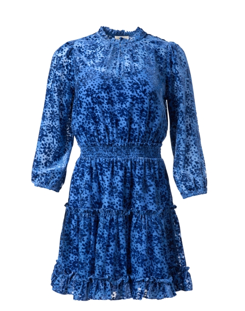 Product image - Shoshanna - Sasha Blue Floral Velvet Dress