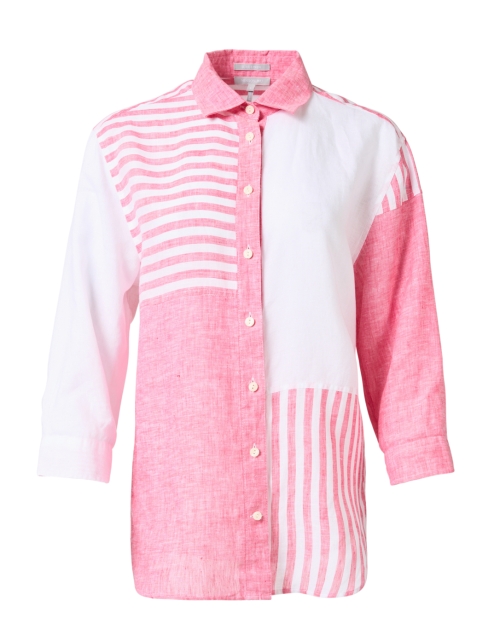 Product image - Hinson Wu - Halsey Pink and White Linen Shirt