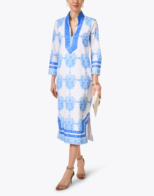 Look image - Sail to Sable - White and Blue Print Cotton Tunic Dress