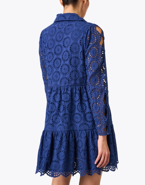 Back image - Figue - Isabella Navy Lace Shirt Dress