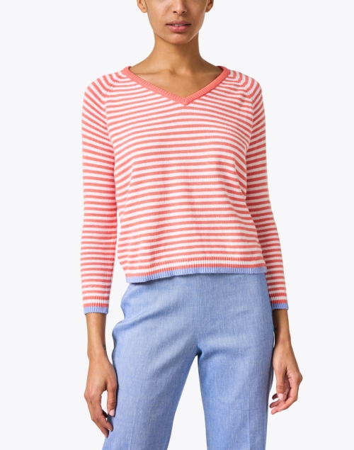 Front image - Burgess - Ivy Orange Stripe Cotton Blend Sweater
