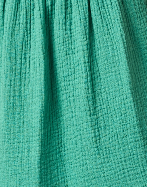 Fabric image - Honorine - Ruby Green Cotton V-Neck Dress