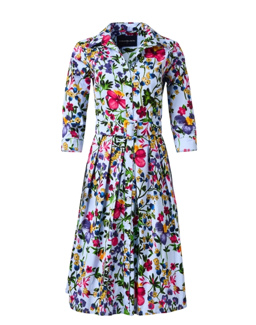 Product image - Samantha Sung - Audrey Blue Floral Print Stretch Cotton Dress
