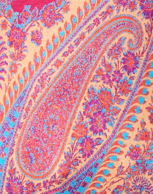Fabric image - Pashma - Pink and Purple Paisley Print Cashmere Silk Sweater
