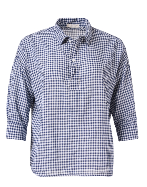 Product image - CP Shades - Gigi Navy Gingham Linen Henley Top