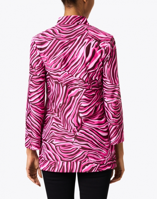 Back image - Jude Connally - Chris Merlot Zebra Printed Nylon Top