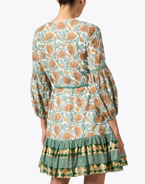 Back image - Oliphant - Amber Green Floral Print Dress