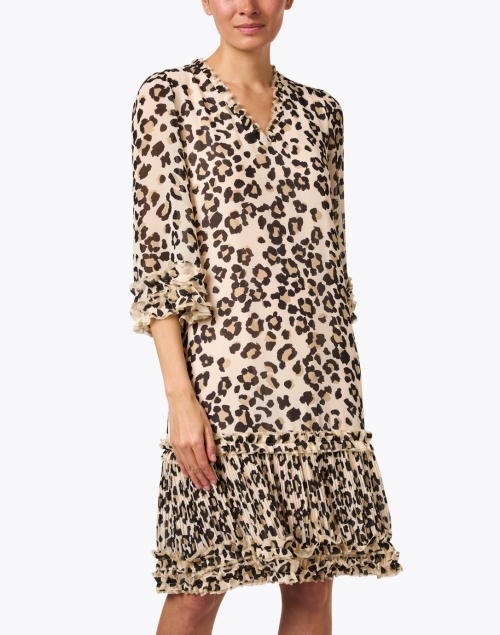 Front image - Marc Cain - Beige Leopard Print Dress